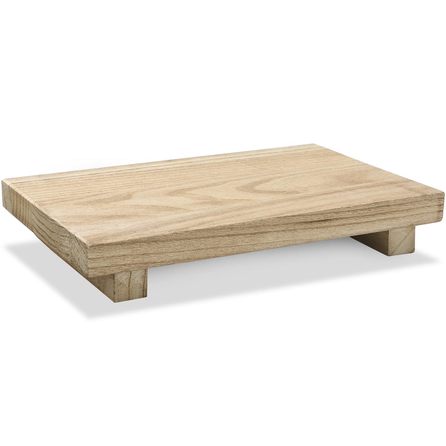 Nuogo Wood Riser Tray Soap, Stand Soap Tray for Kitchen Sink, Wood Pedestal for Kitchen Counter Sink Stand Decorative Rustic Bathroom Dishes Plant Bottles Candles Display(9 x 6 Inch,Natural)