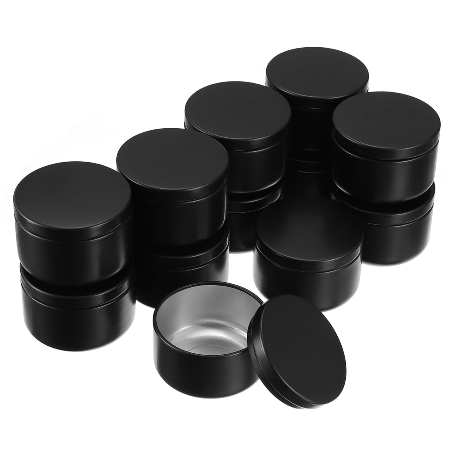 NUOBESTY 12pcs Metal Candle Tins Round Travel Containers for DIY Candles Solid Scented Aromatherapy Storage Portable and Lightweight for Travel Use
