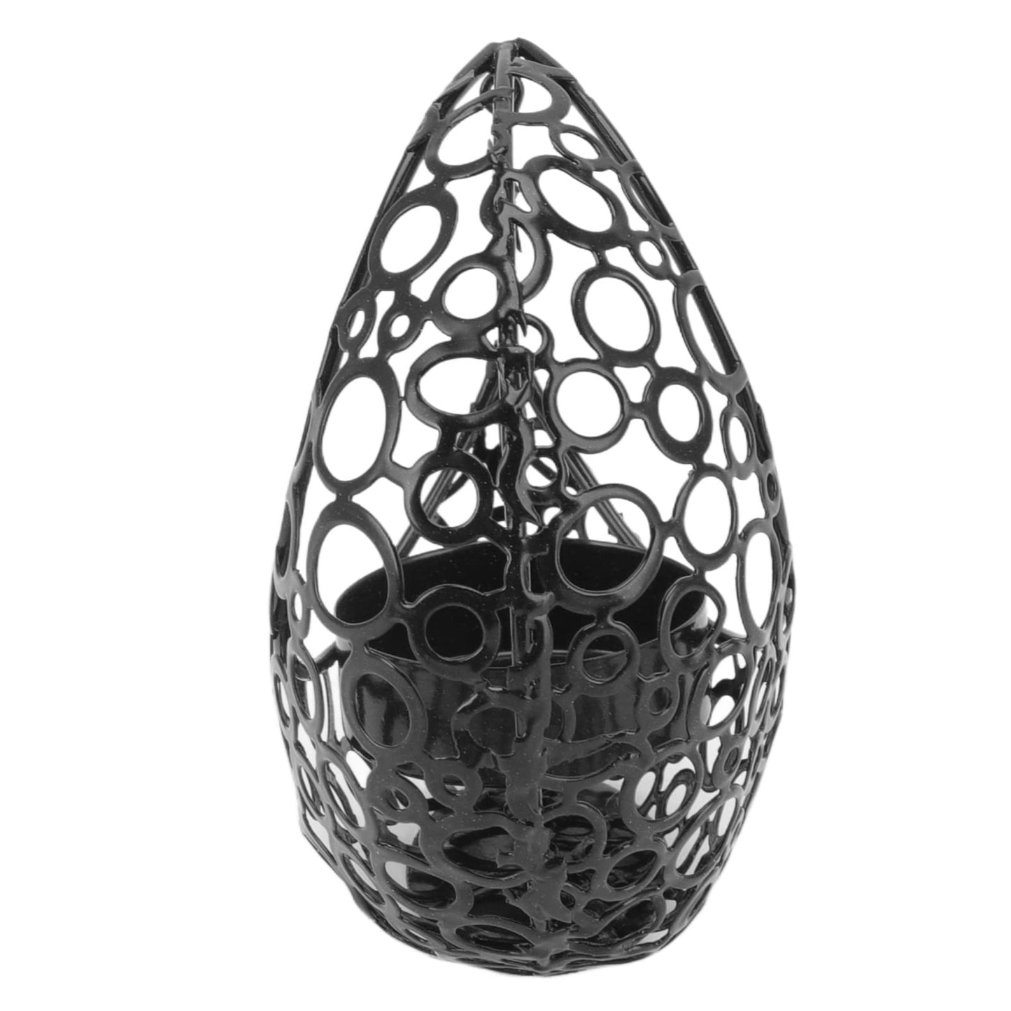 BSTiltion Moon Candlestick Holder Iron Hollowed Candle Holder with Elegant Design for Home Decor Wedding Christmas Decoration (Black)