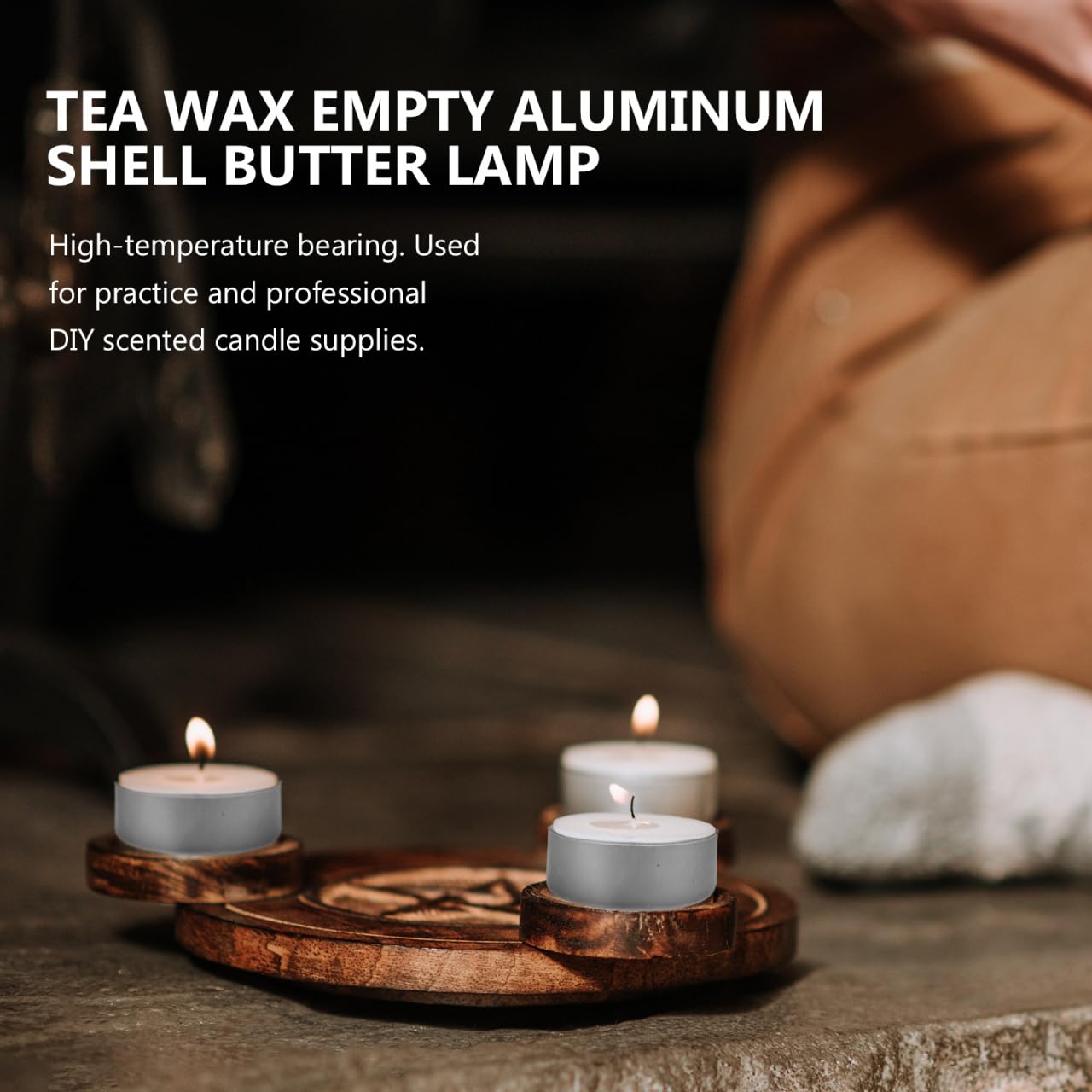 TEHAUX 100pcs Aluminum Tea Lights Cups, Empty Case Candle Wax Containers with 100pcs Candle Wicks, Metal Tea Light Tins for Wedding Centerpieces, Party, Dinner, Home Decor