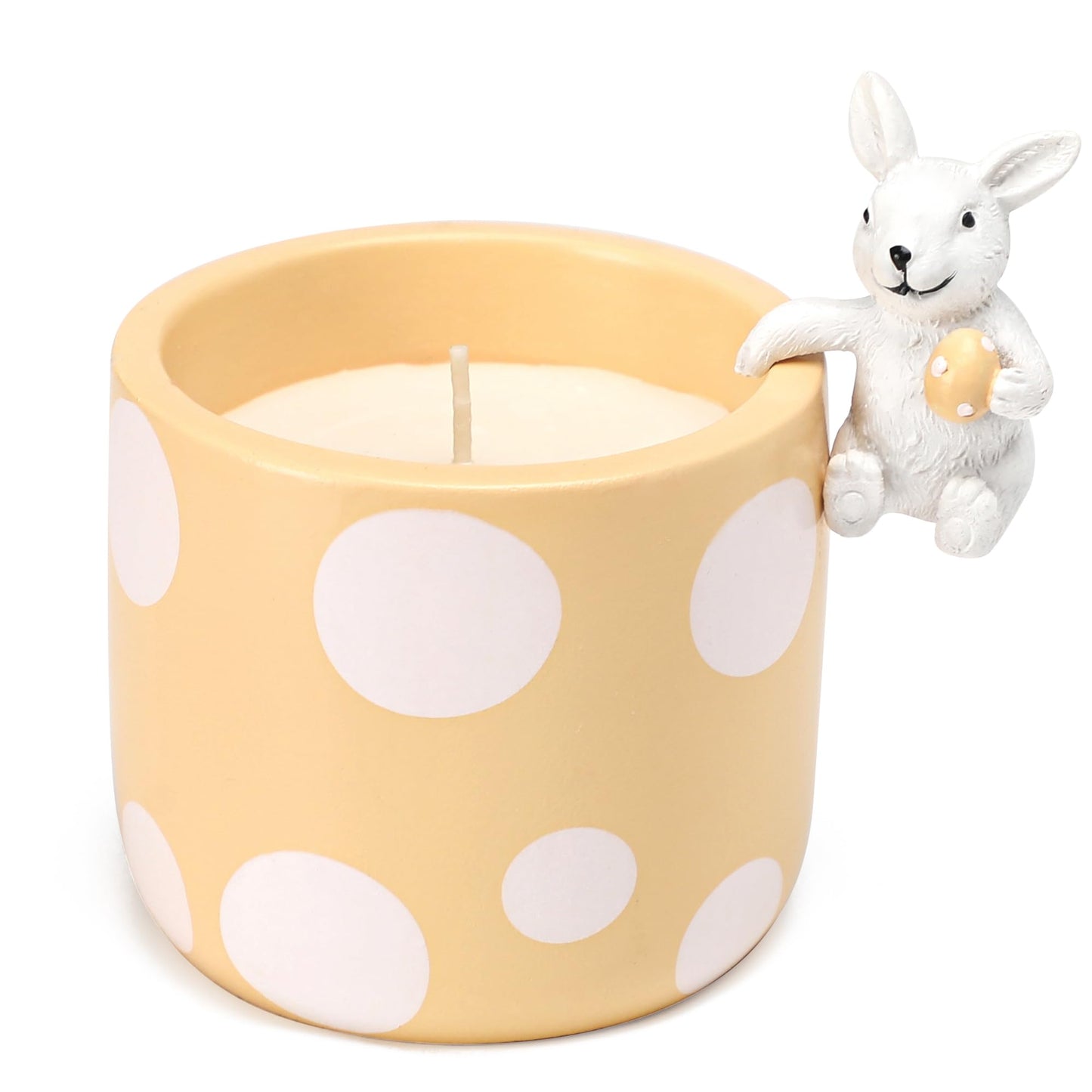 Easter Candles Gifts - Sunflower Scented Candle, Polka Dot Candle with Cute Bunny, Easter Decor Gifts for Kids Teens Adults Women