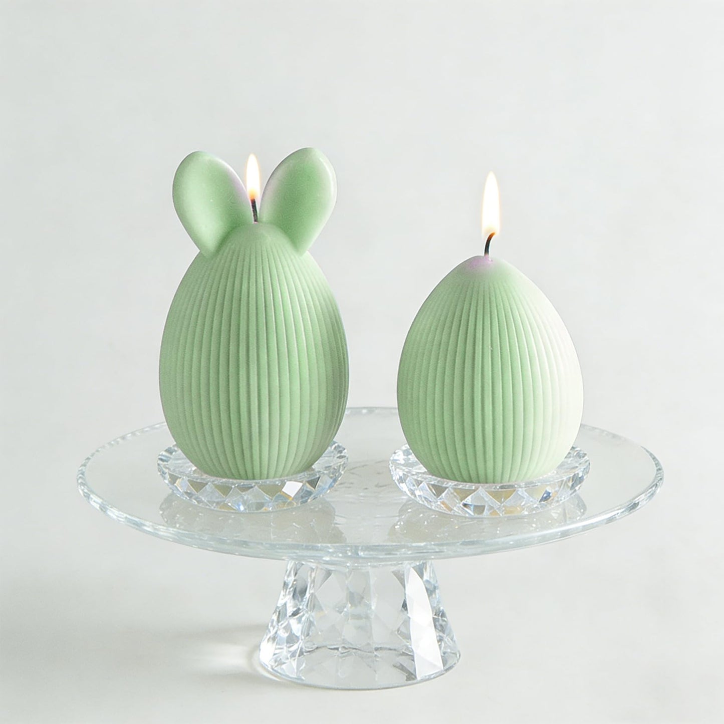 Fieldspark Easter Bunny Candles Green Set, 2.5'' x 4.5'' Flower & Fruit Scented Candles, Cute Rabbit Shaped Easter Gifts for Kids, Home Decor, Spring Celebration, 2 Pcs
