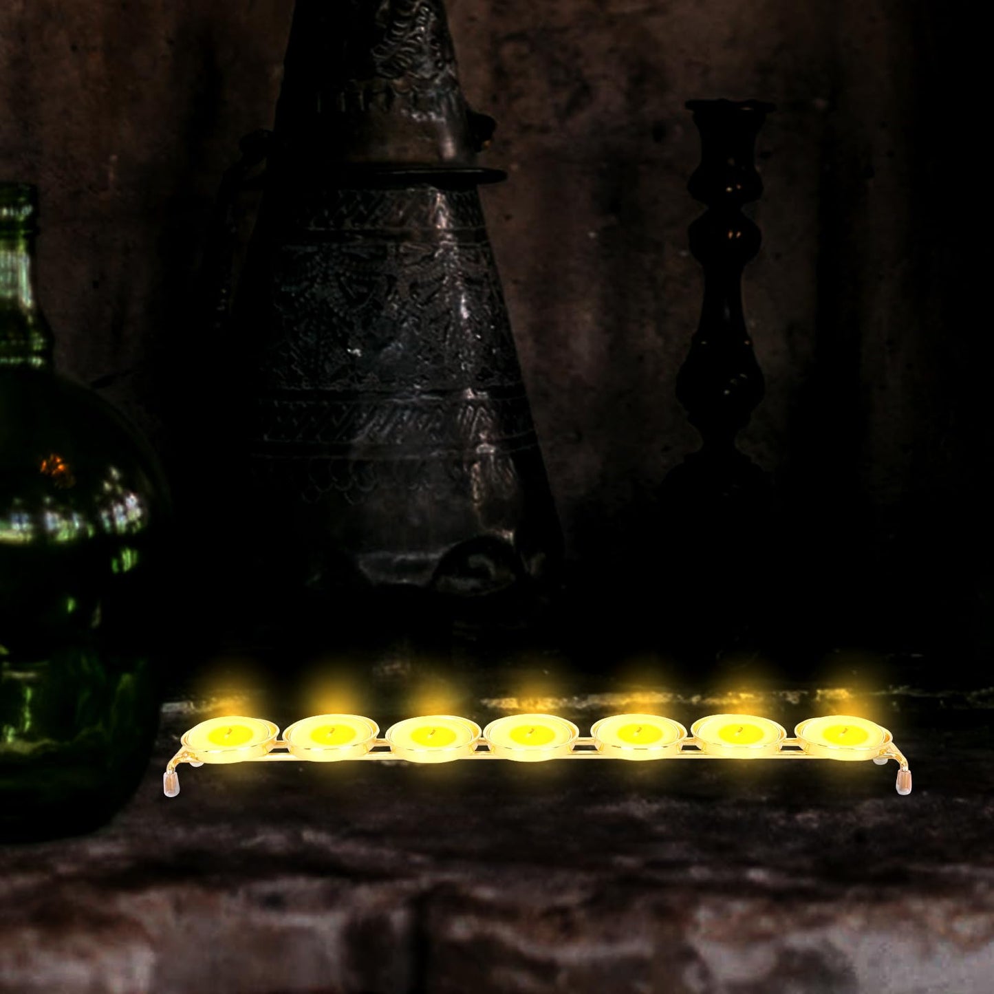 HEALEEP Butter Lamp Holder Buddhist Candleholder Iron Candlestick Stand for Temple Worship Home Ritual Sacrifice Supplies