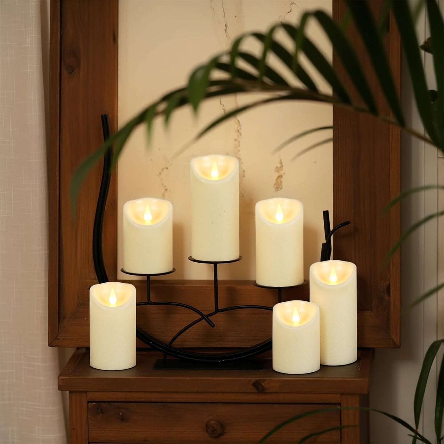 Wondise Flameless Candles with Remote, Set of 6 Battery Operated Flickering Flameless Candles with Timer 2/4/6/8H, Ivory Plastic LED Candles for Home Decor Wedding Christmas Decorations