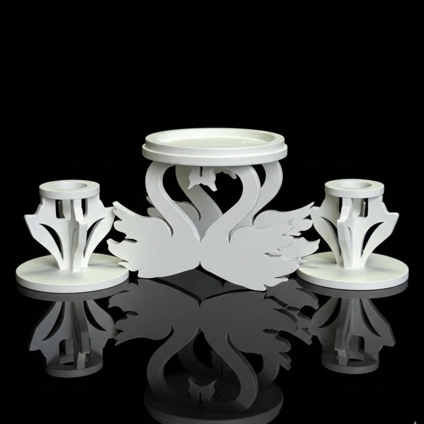 Magik Life Wooden Unity Candle Holder – Solid Triple Candle Stand – Handcrafted from Natural Wood – Painted in Safe Premium White Finish – Fits 2 Taper (0.80”) & 1 Pillar Candle (3”)