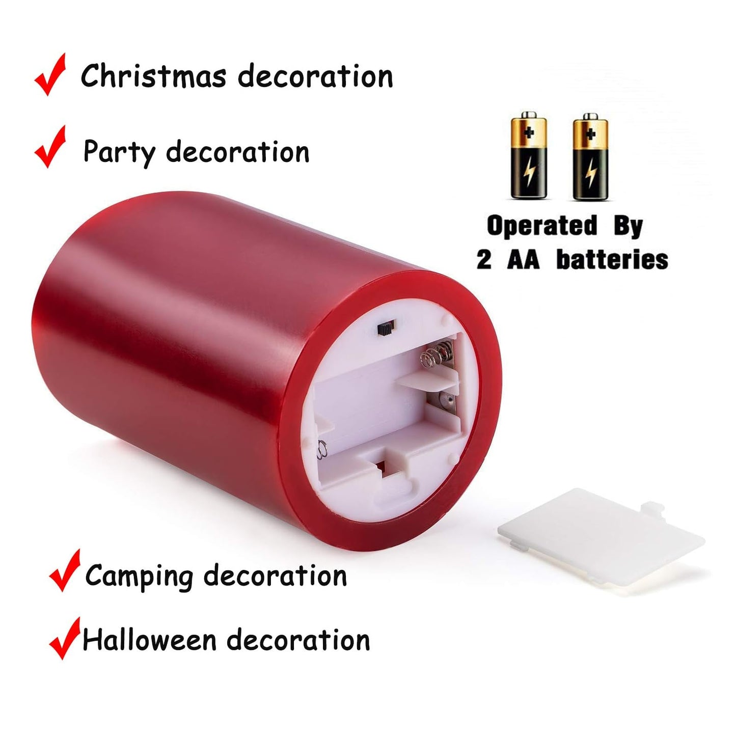 YIWER Flameless Candles Set of 3, Φ3.15 xH 4"/5"/6" Real Wax Not Plastic Pillars Include Realistic Dancing LED Flames and 10-Key Remote Control with 2/4/6/8-hours Timer Function,300+ Hours (3×1, Red)
