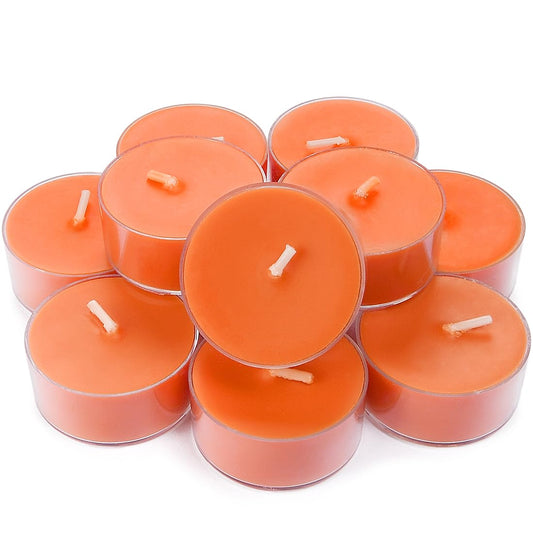 DEYBBY Scented Tealight Candles, Long Lasting Soywax Tea Candle Used for All of Holders|Clear Cup|12 Counts|Up to 4 Hour Burn Time|Fresh Orchard