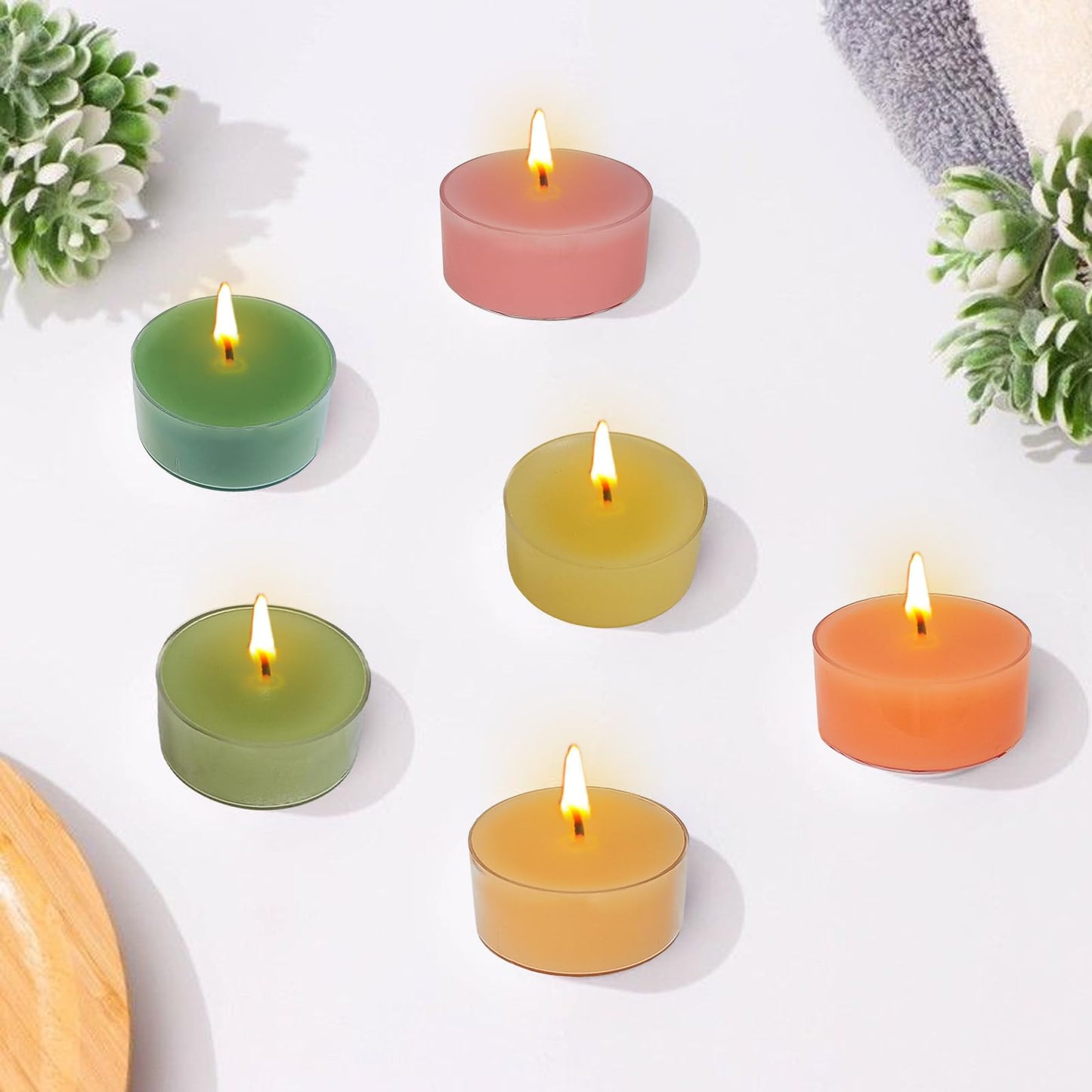 Rose Scented Tea Light Candle Hand Poured Smokeless Long-Lasting 4 Hour Burn Time Perfect for Relaxation and Romantic Ambiance - 12 Pack