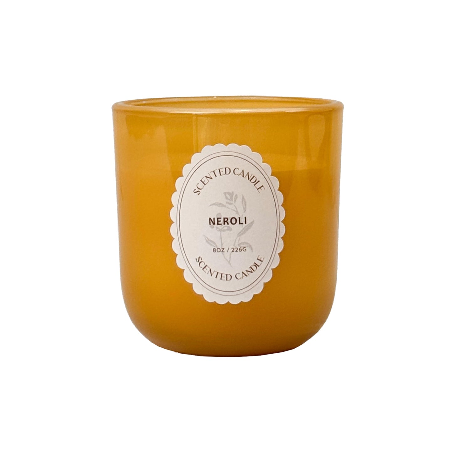 Neroli Scented Candle 8oz – CW Studio Color Glass Jar — Hand-Poured Soy & Paraffin Wax – Clean Burn, Smokeless, Up to 30 Hours, Home Decor & Gift Giving