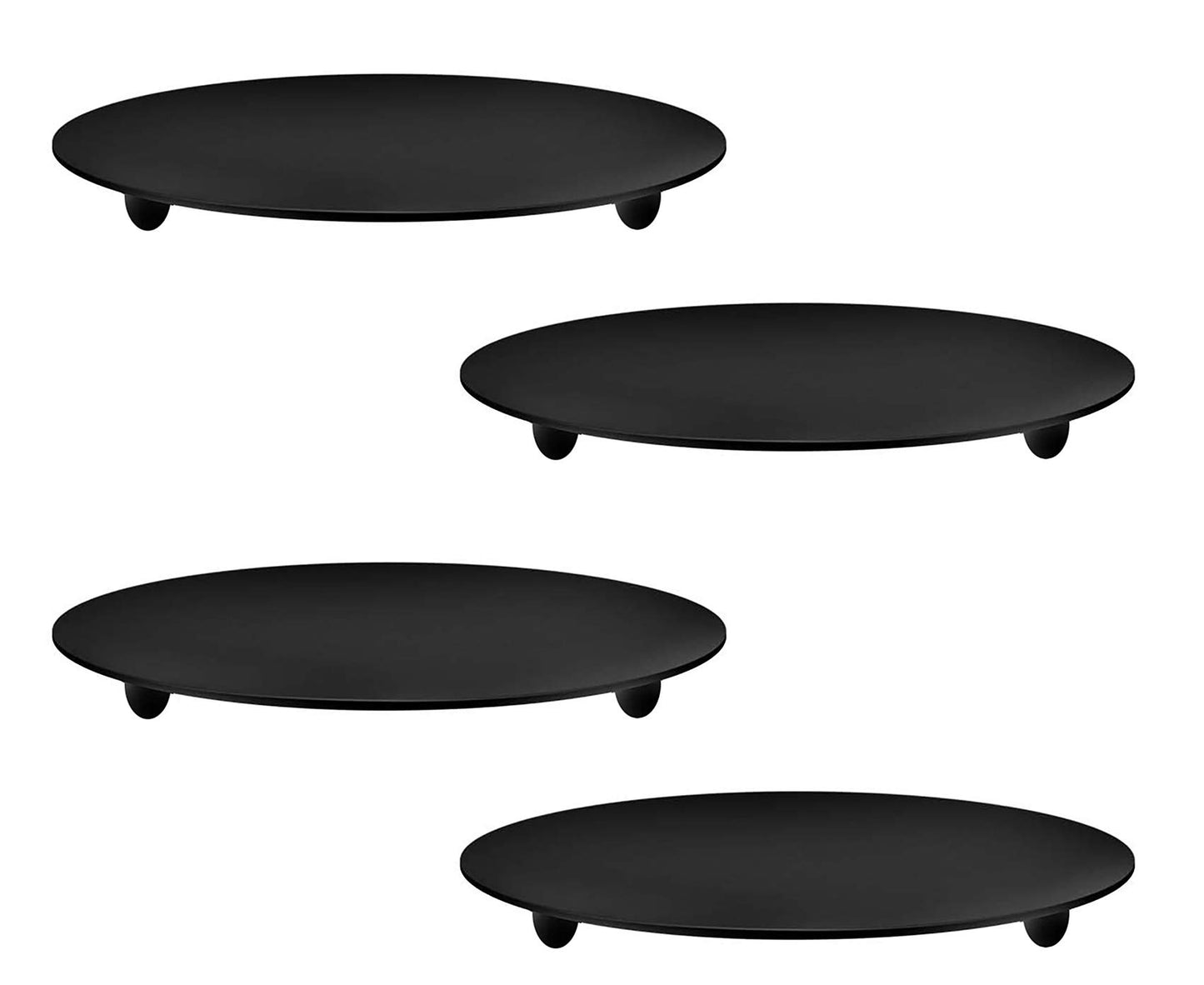 Yansanido 4 pcs 4.3'' Iron Plate Candle Holder for Taper Candles, Decorative Candlestick Holder for Spa, Wedding, Dinning, Party Candle&Led Candles (11cm Black 4pcs)
