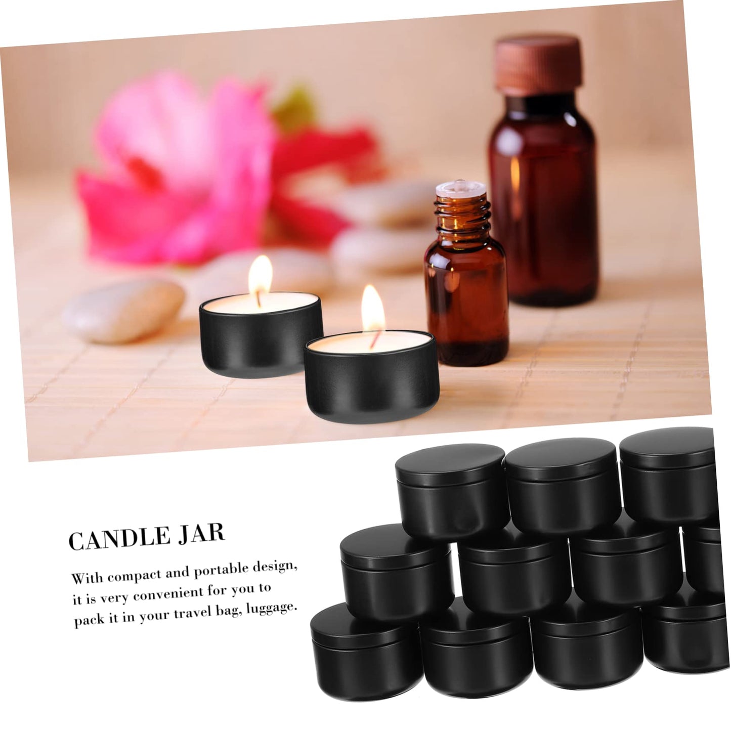 STOBOK 12pcs Candle Tins for Projects Portable Metal Candle Containers Seamless Design for Travel and Crafting for Aromatherapy and Storage