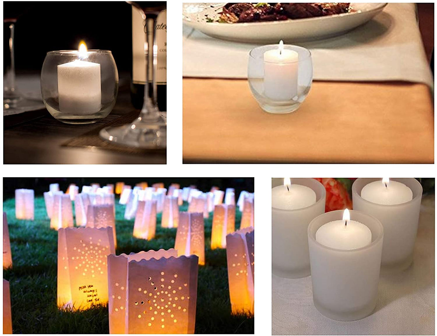 D'light Online 15 Hour Unscented White Emergency And Events Bulk Votive Candles For Wedding Votives, Luminary Candles, Restaurants, Churches, Synagogues, Parties and Decor (Set of 72 - White, 15 Hour)