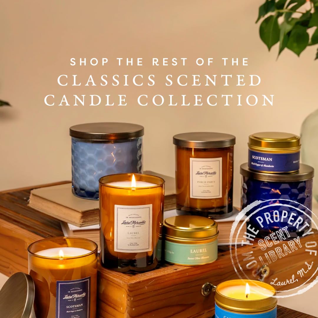 Scent Library Scotsman Scented Candle | Designed by Erin Napier | Soy Wax Blend | Made in The USA by Laurel Mercantile | Long-Lasting 24+ Hour Burn Time (5 oz) | Great Gift for Men and Home