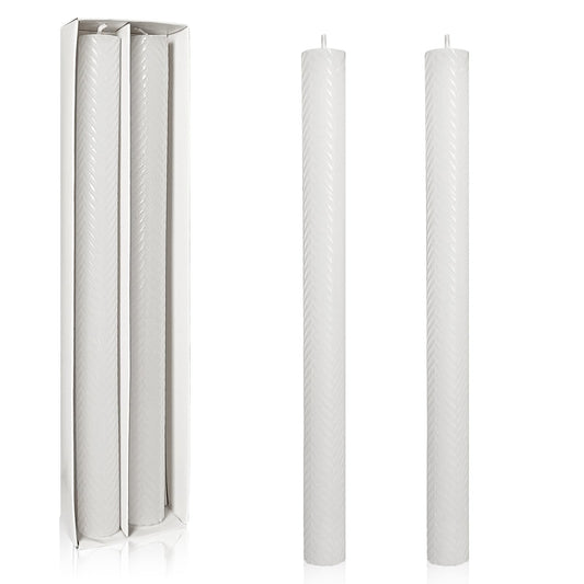 Unscented Long Spiral Taper Candle Handmade Dripless White 10 Inch Smokeless Tall Twisted Candlesticks Elegant Wave Design for Home Wedding Festive Décor