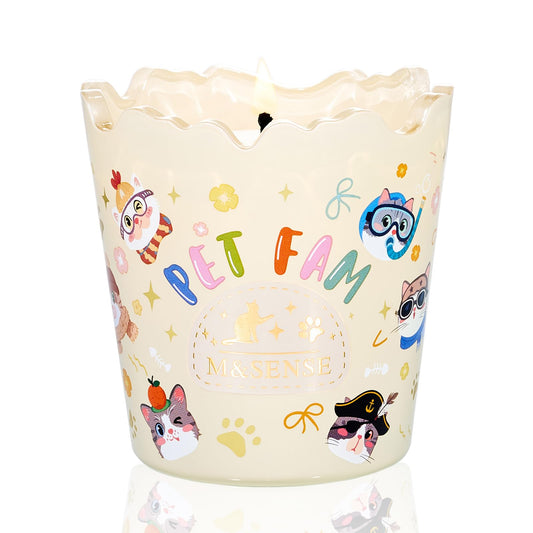 M&SENSE Vanilla Coconut Scented Candles, 5.64 oz, Up to 30-Hour Burn, Aromatherapy Candle Gifts for Women for Bathroom Kitchen Office