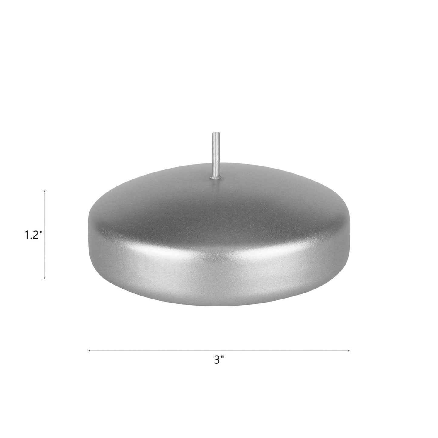 Mega Candles 4 pcs Unscented Silver Floating Candles, Hand Poured Wax Candle 3 Inch Diameter, Home Décor, Wedding Receptions, Occasions, Festivities, Events, Meditations, Tranquility, Spa