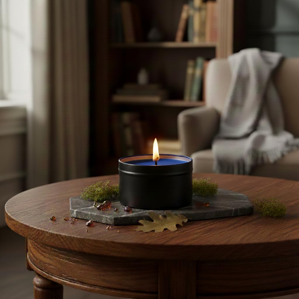 RUTH & ROSE Cedar Noir Scented Candle, 100% Beeswax Candle for Home, 8oz, +65 Hours Burn Time, Aromatherapy Non Toxic Candles, Gift for Women & Men, Made in USA, Perfect for Travel or Gifting