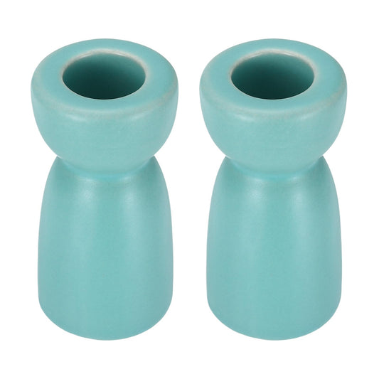 uxcell 2 Pack Candlestick Holder Light Blue Ceramic Taper Candle Holder Candle Stand Holders Modern Style Decoration for Centerpiece Tabletops Anniversary