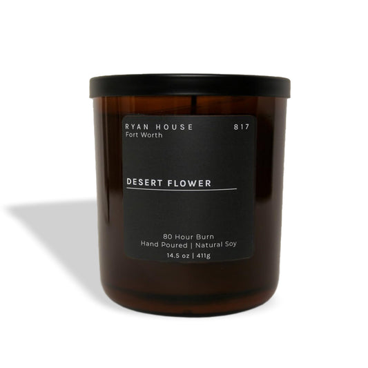 Ryan House Candles Thoughtfully Designed Ethically Elevated Luxurious 14.5 Ounce Hand Poured Natural Soy Scented Votive Jar Candle for Home or Office, Desert Flower