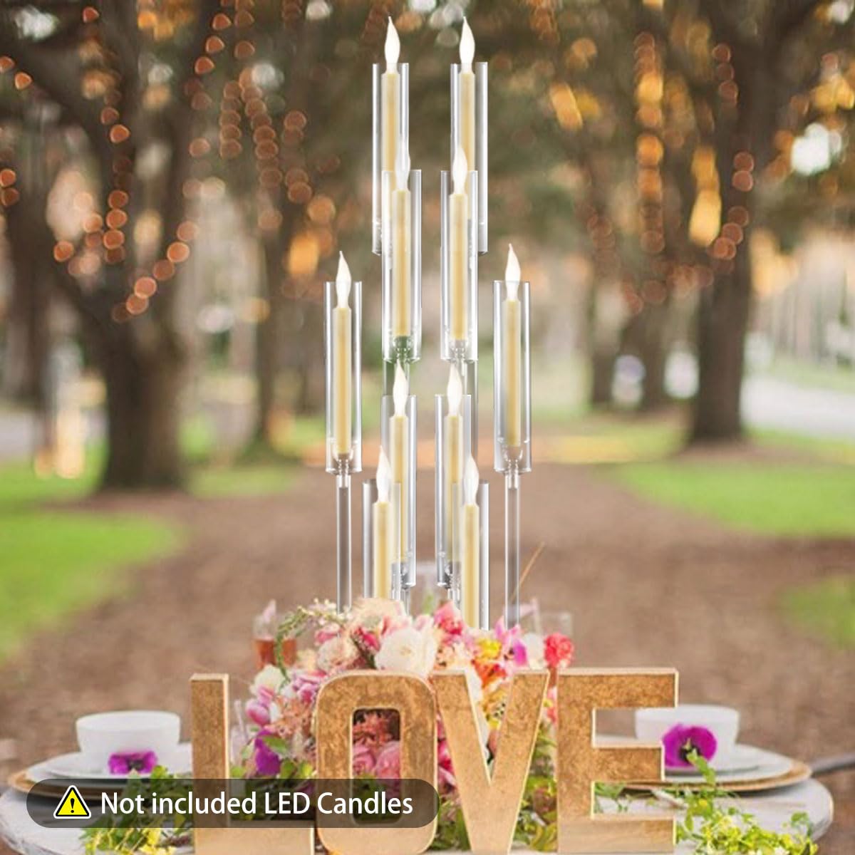 6PCS Candelabra 10 Arm Centerpieces for Tables Acrylic Bulk,Clear Floor Candle Holder for Wedding Candle Sticks Holder Decor for Baby Shower Party Event candelabros para centros de mesa