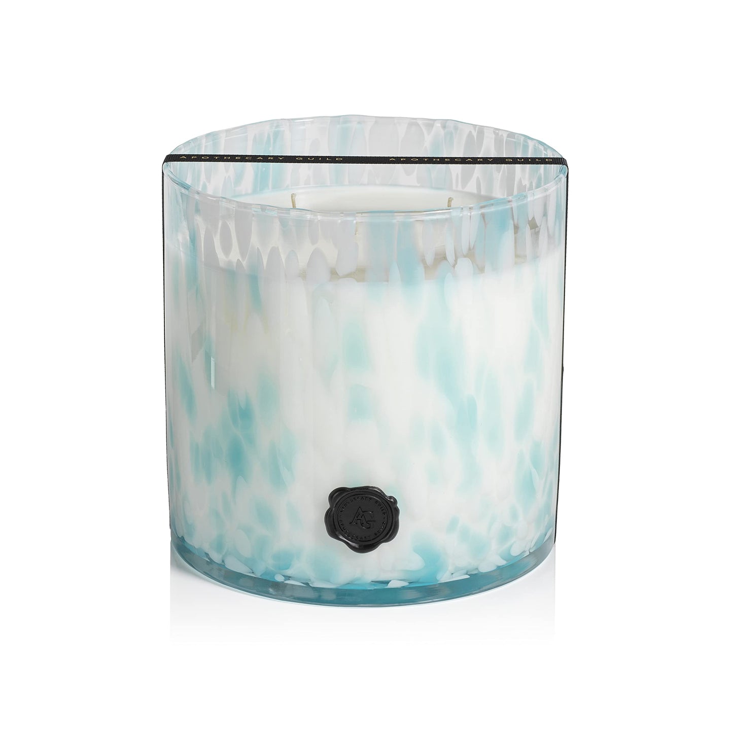 Zodax Apothecary Guild Apothecary Guild Opal Glass Five-Wick Candle Jar 8 in x8 in 250 Hours Burn Time Aqua Blue Sunset Beach
