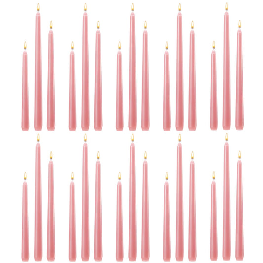 MTLEE Taper Candles 8/10/12 Multi Height Unscented Taper Candles 8 Burn Hours for Dinner Decorative Home Decoration Fall Thanksgiving Wedding Party Candlesticks(Pink,36)