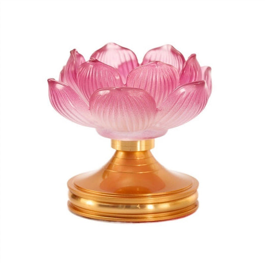 PUCNHZYNW Display Candelabra Colored Glazed Lotus Candlestick Exquisite Table Decoration Metal Base Decoration