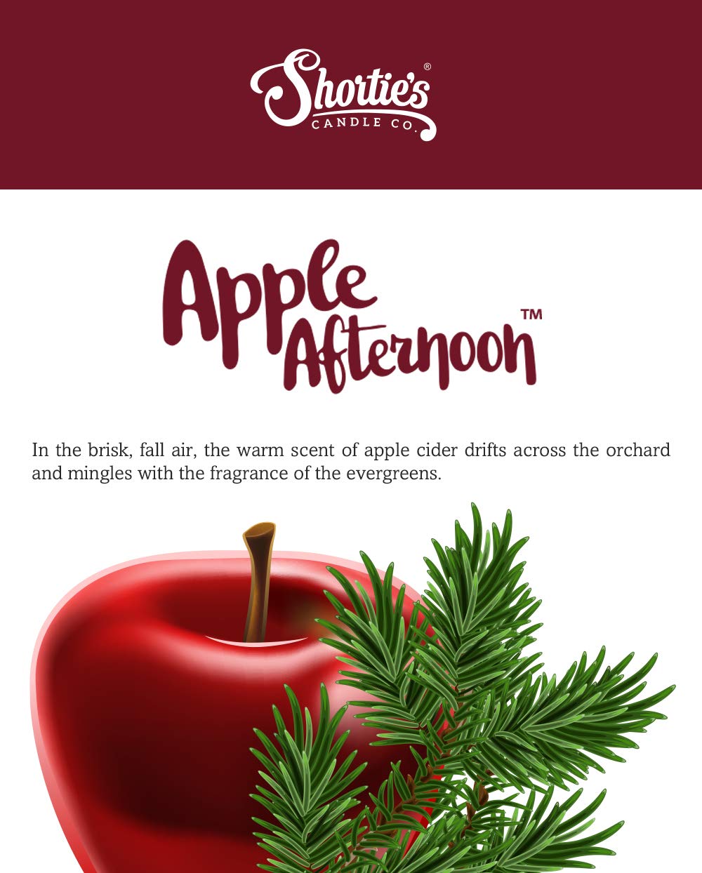 Shortie's Candle Company Apple Afternoon™ Premium Wax Melts 2 Pack - 6 Oz., Strong & Long Lasting, Non-Toxic - Made with Essential & Natural Oils - Formula 117