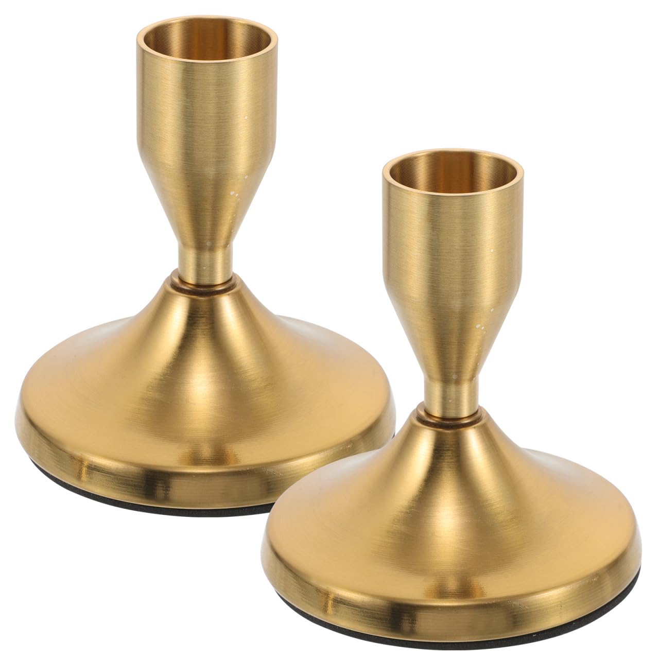 Amosfun Taper Candle Holders – Alloy Metal, 3.03 x 2.75 x 2.75 in, Flame-Stable & Table-Centerpiece Consistent for Wedding Reception, Christmas Dinner, Party Decor