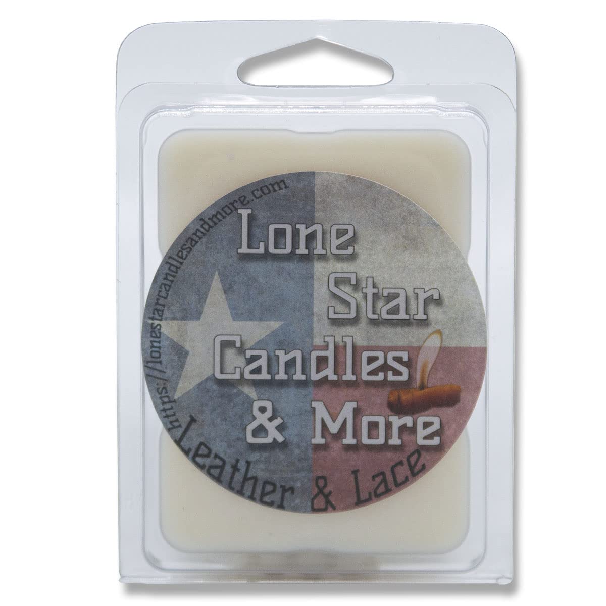 Leather & Lace, Lone Star Candles & More's Premium Hand Poured Wax Melts, Authentic Aroma of Genuine Leather Mixed with Creamy Vanilla, 24 Strongly Scented Wax Cubes, USA Made in Texas, 4-Pack