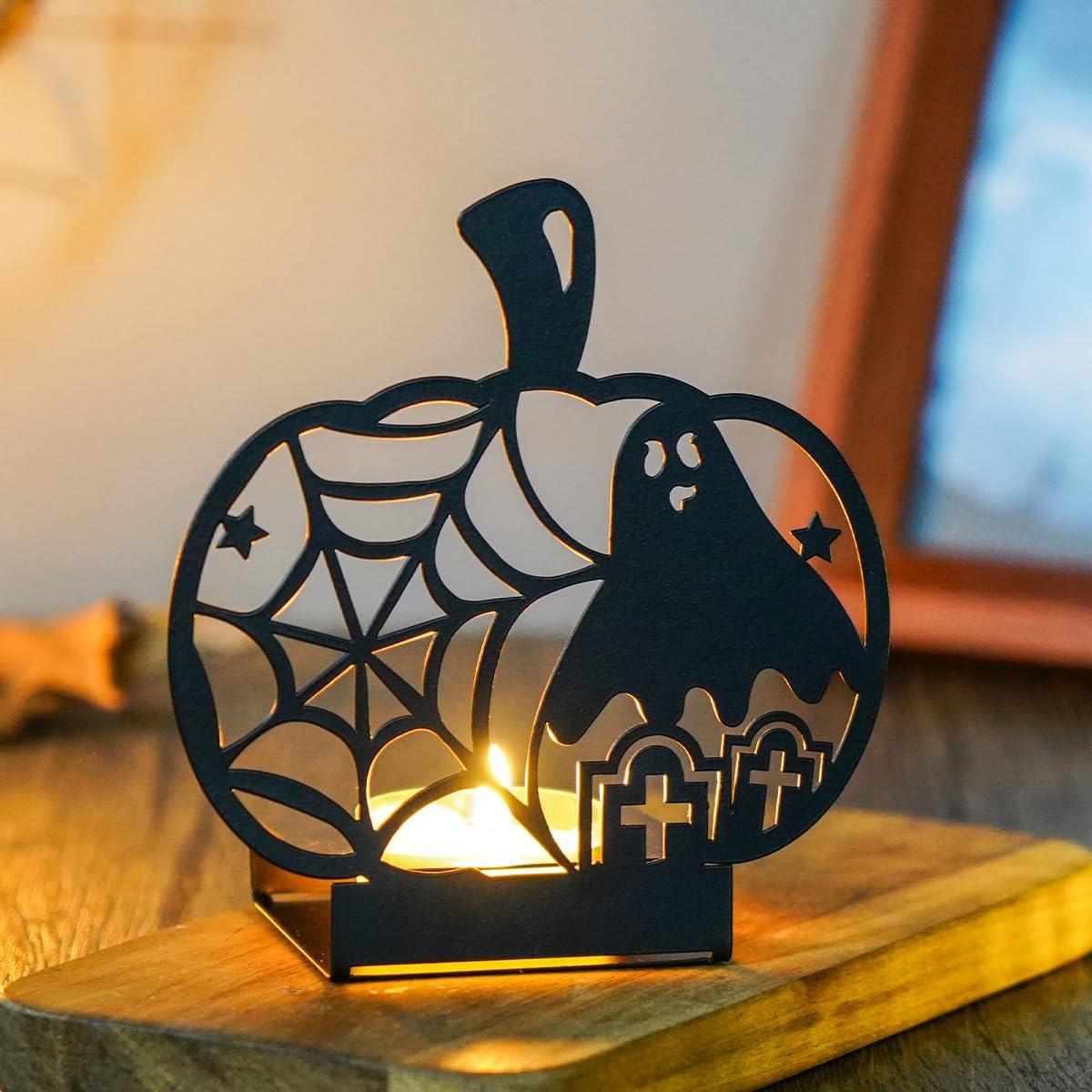 Candle Holders Bulk for Holiday Decor Indoor Outdoor Decorations for Halloween Party Table Kitchen Fireplace Bookshelf Desk Table Seasonal Display