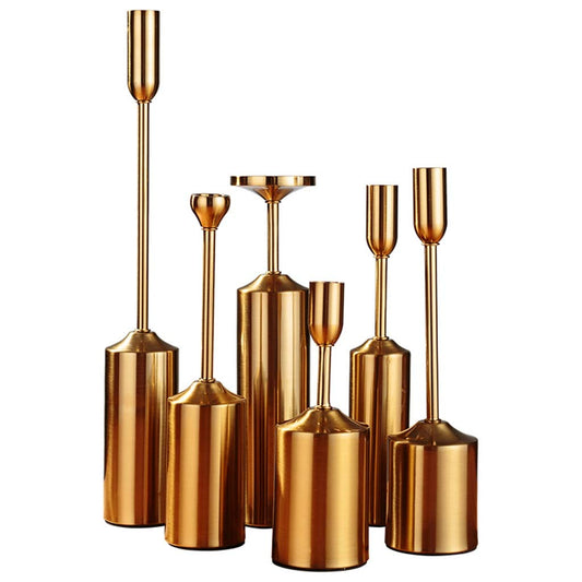 Candle Holderss Set of 6 Vintage Metal Pillar Candlestick Holders, Decorative Candlestick Holder for Wedding, Dinning, Party.Candlestick Holder Luxury Home Table Decoration Decorative Candlestick