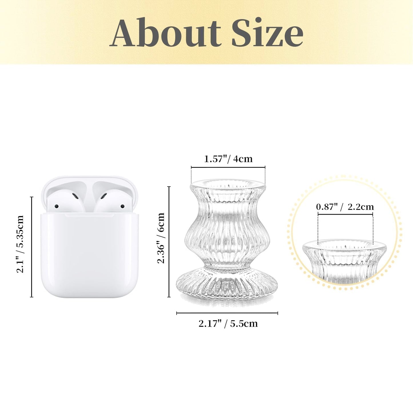 Hewory Glass Taper Candle Holders: 20PCS Clear Candle Holder Candlestick Holders, Crystal Ribbed Candle Sticks Holder Decor for Table Centerpiece Wedding Advent Wreath Christmas Thanksgiving Dinner