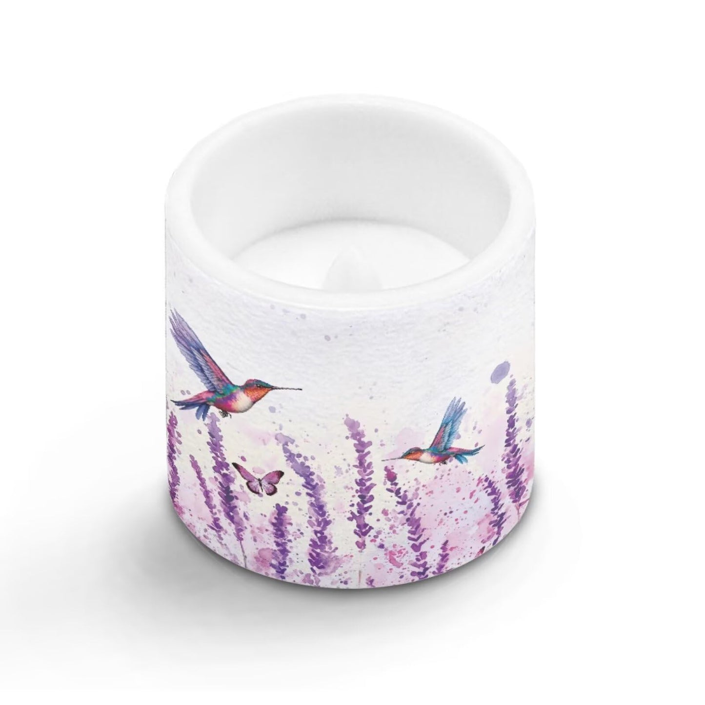 Cozeyat Purple Lavender Floral Premium Waterproof Flameless Candles Set of 4 Battery Powered LED Pillar Candles with Remote Timer for Indoor Outdoor All Weather Use