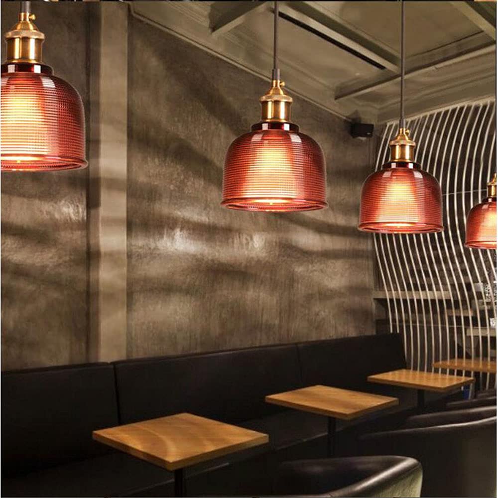 vsGotber Pendant Lights Kitchen Island Stained Glass Chandelier Creative Bedroom Living Room Cafe Bar Flower Cover Retro Bedside Lamp Single Head Chandelier E27 Ceiling Colored Glass Lamps,