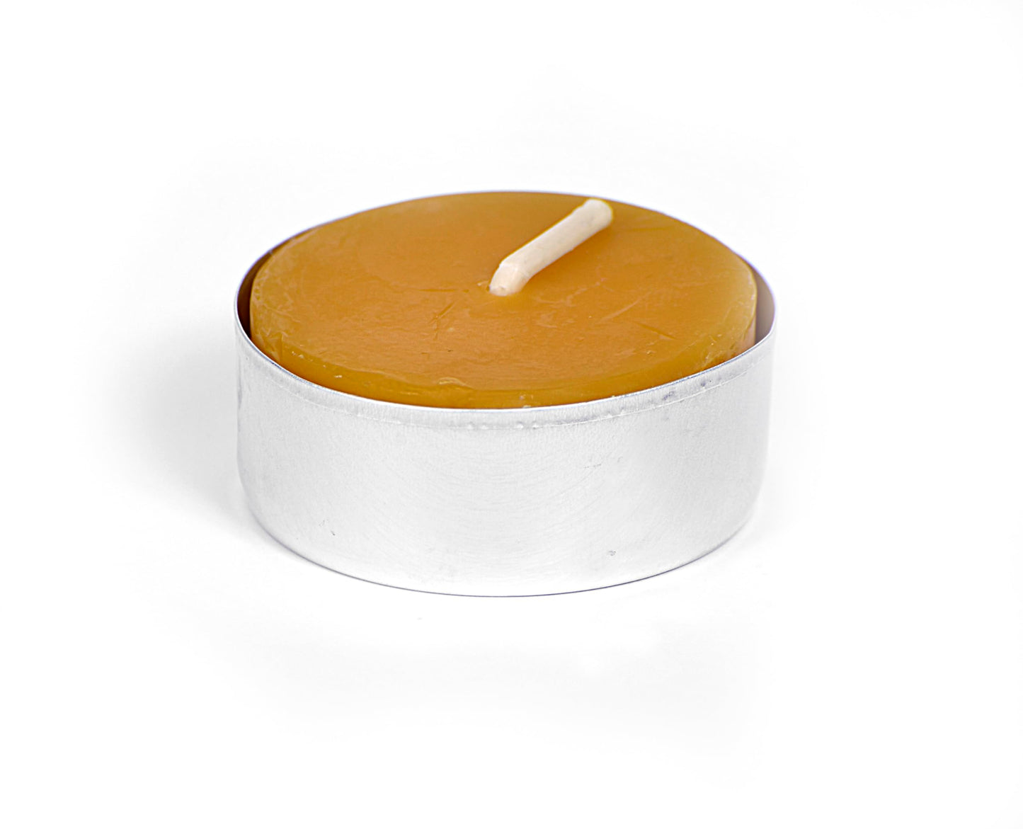 Pure Beeswax Tealights - Unscented Smokeless & Clean Burning Non-Toxic Tea Lights with Light & Natural Honey Scent, 4-Hour Burn Time, 1.5 x 0.5-Inch Handmade Candles, 48-Pack, by BeeTheLight