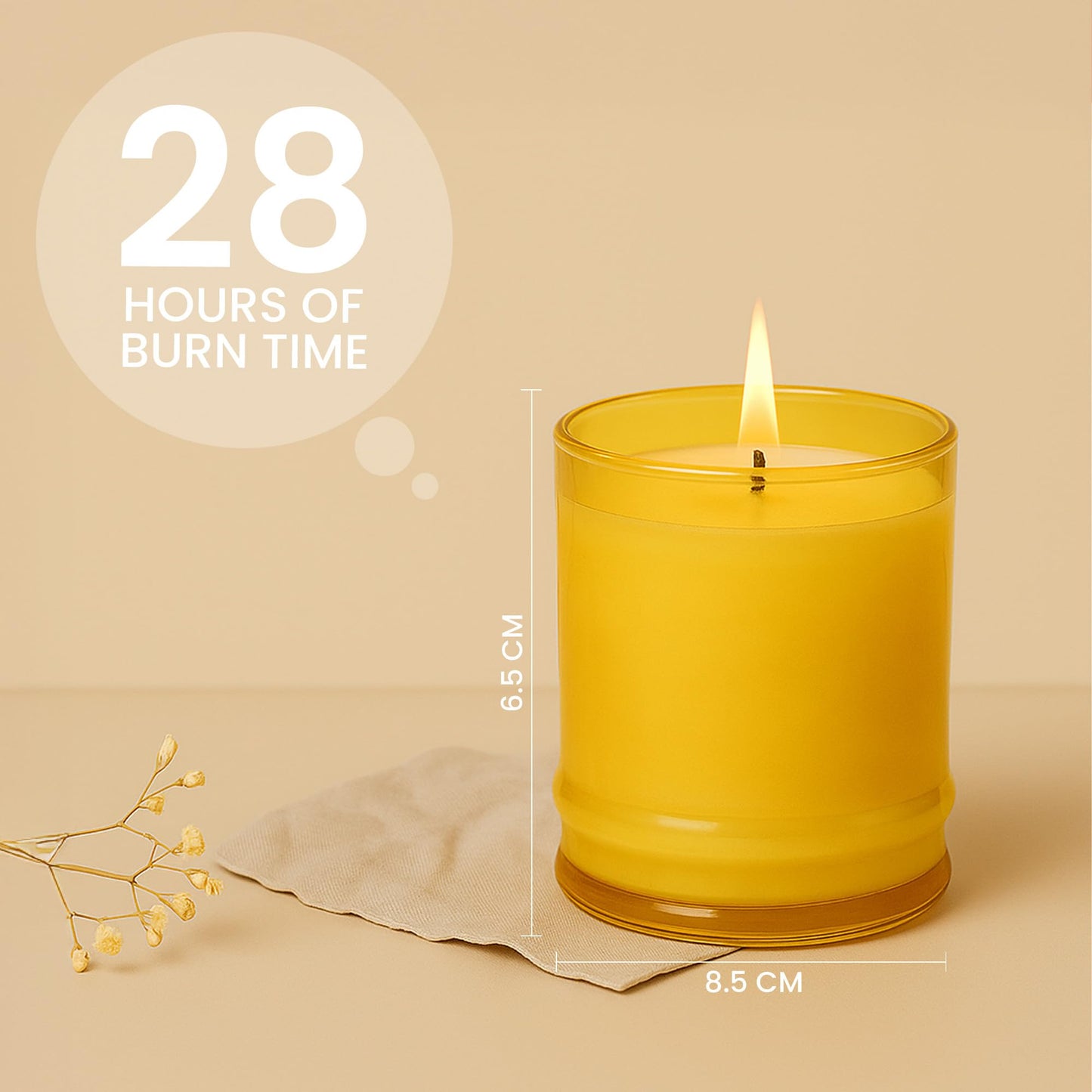 Lifescapes Scented Glass Candle - Radiant & Freesia, 160g | 28 Hours Approximate Burn Time | Premium Tumbler Design for Home Decor and Relaxation