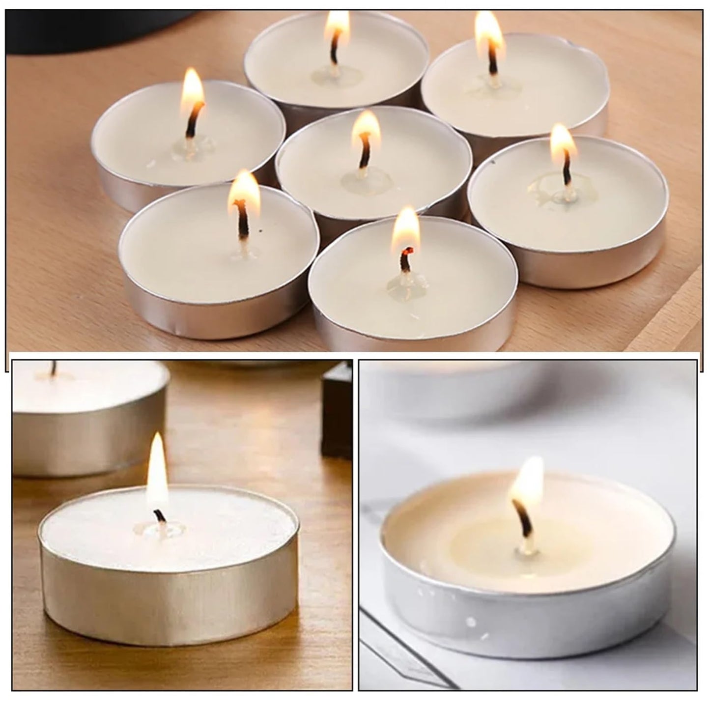 Scented Tealight Candles 50Pcs Scented Vanilla Round Small Household Romantic Smokeless Tealight Candles for Home Decor Long Lasting