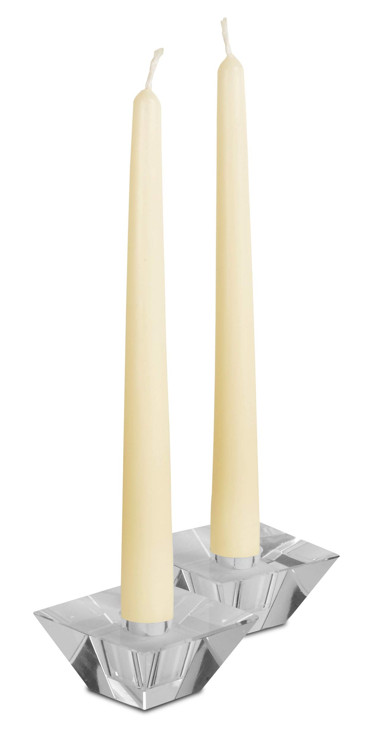 Hyoola Tall Taper Candles - 12 Inch Wool White Unscented Dripless Taper Candles - 10 Hour Burn Time - 4 Pack
