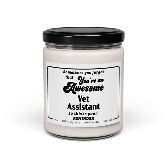 Vet Assistant Candle Gifts for Women Men - Appreciation Thank You Birthday Retirement - Coworker Staff Employee Animal Caregiver Manager - 9oz Soy Wax Cinnamon Vanilla Scent
