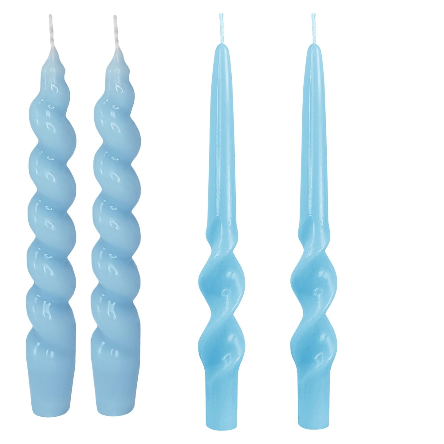 Blue Candle Sticks Spiral Taper Candles Twisted Candlestick Unscented Long Candlesticks Smokeless Tapered Candles for Home Wedding Party Dinner Home Decoration