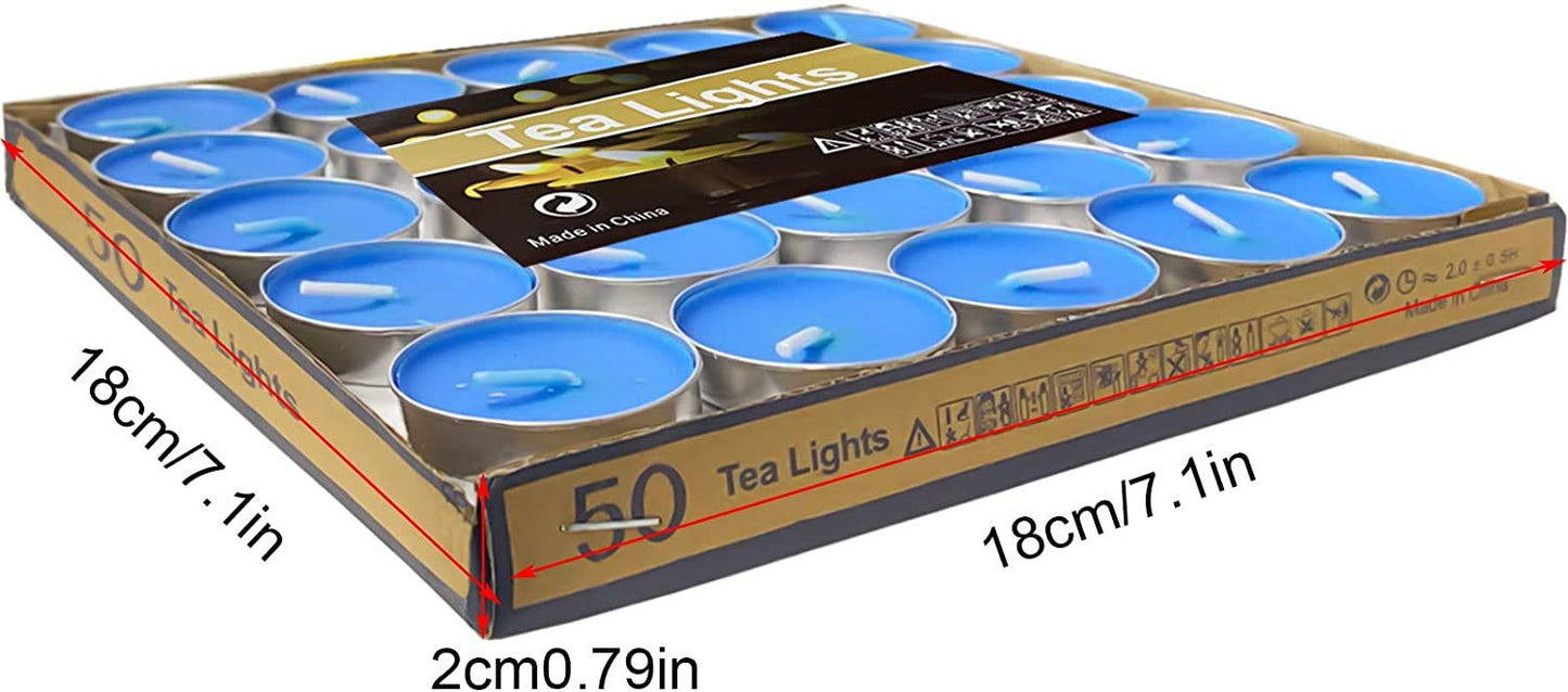 OUO Tea Lights - 50 Pack Smokeless, Dripless & Long Lasting Mini Tealight Candles for Mood, Dinners, Parties, Home Decoration, Wedding, Crafts (Pink)