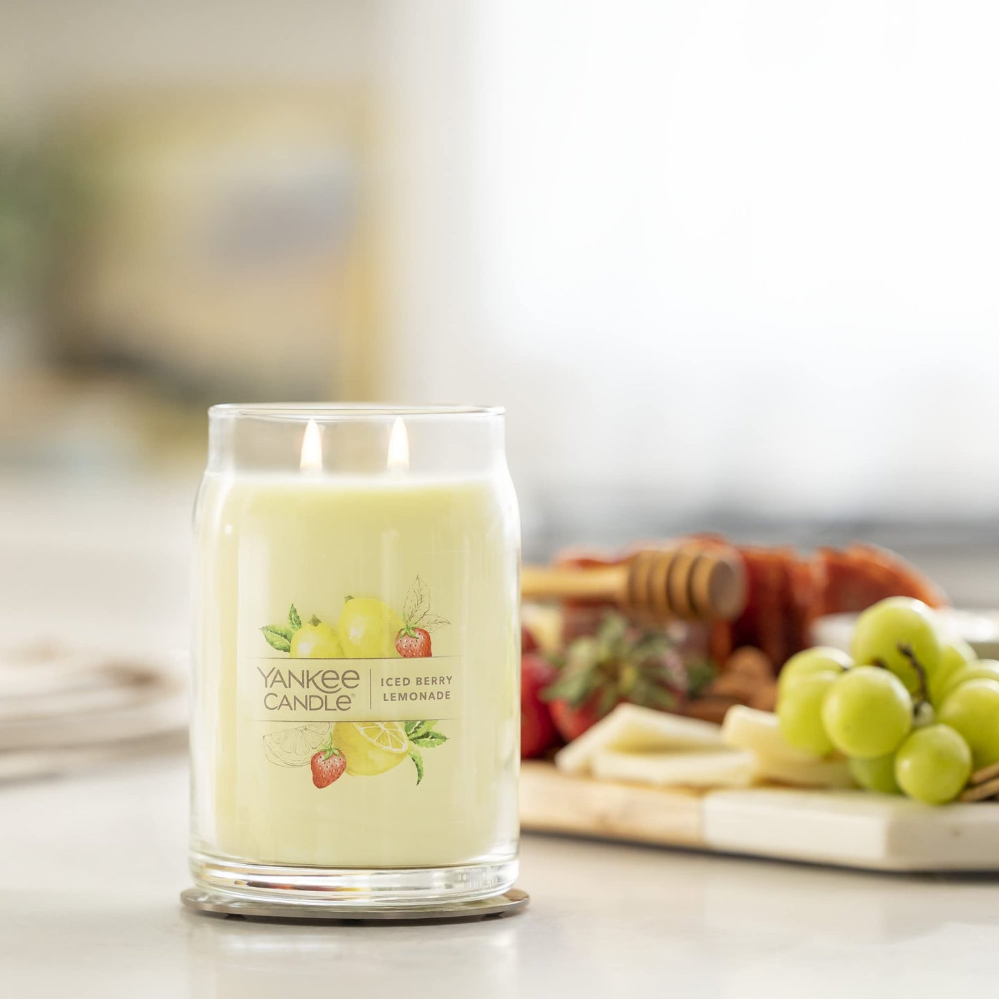 Yankee CandleIced Berry Lemonade Scented Signature 20oz Large Jar 2-Wick Candle Over 60 Hours of Burn Time