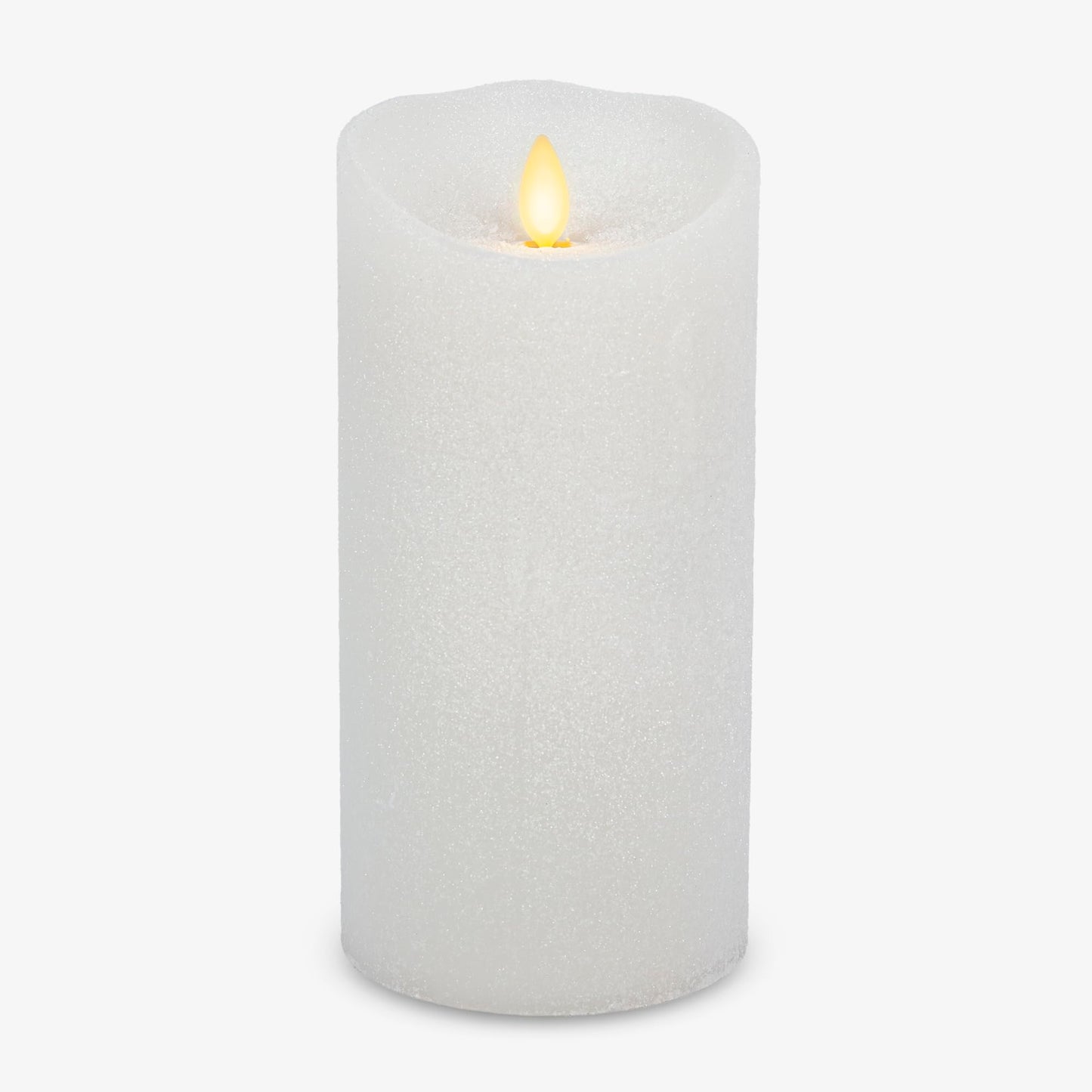 Luminara Glitter Flameless Candle Pillar (White, 3.5" x 7")