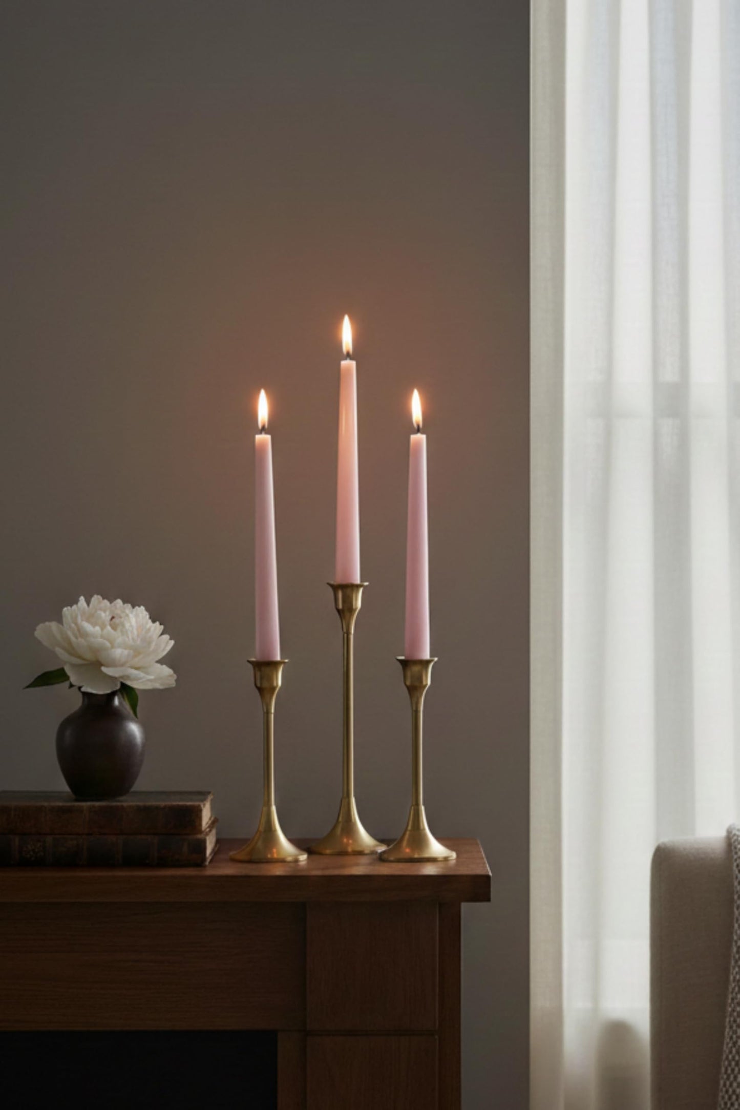 Pink Taper Candles 10'' Baby Pink Blush Candle Sticks Set of 4 | Delightful Scented Natural Soy Wax Candlesticks for Home Decorations,Wedding Upgraded Damage-Proof Gift Box