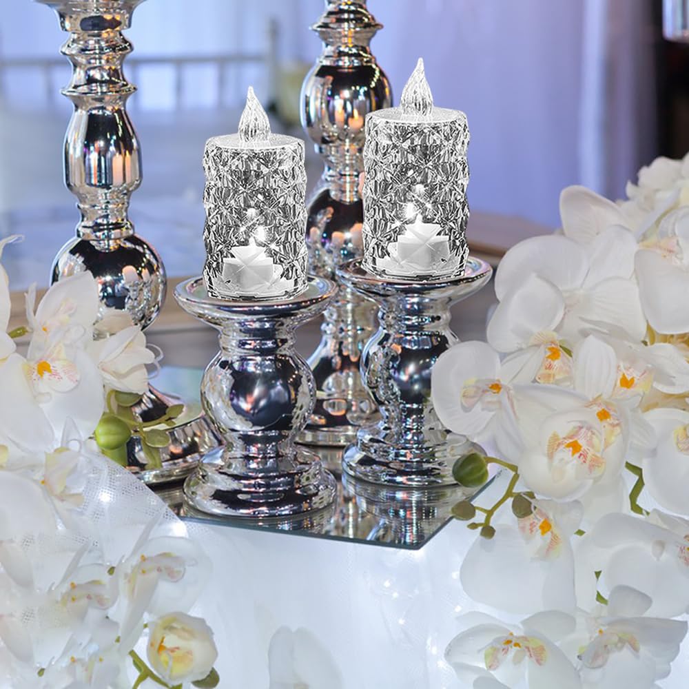 24-Pack Flameless Candles, Battery Operated Crystal LED, 200+H Runtime – Realistic Flickering Light for Table Centerpiece, Safe for Mother's Day, Father's Day, BBQs, Outdoor & Family Gatherings