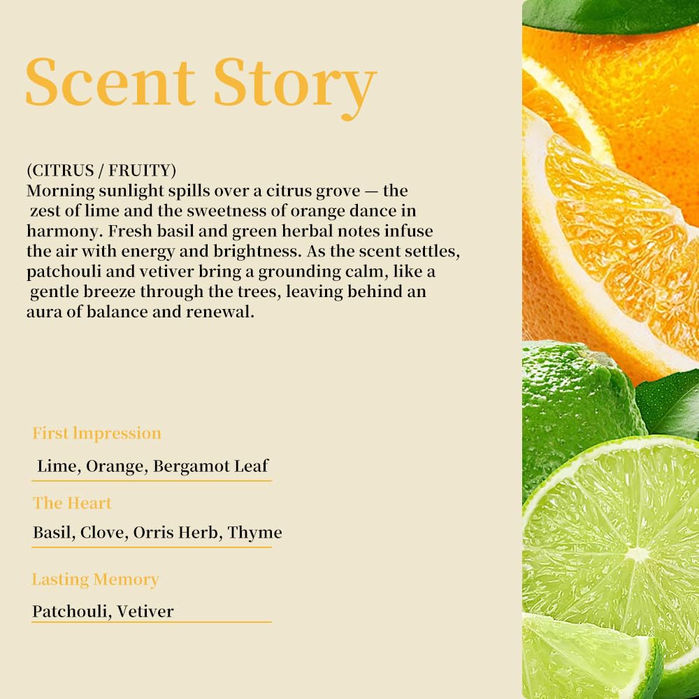 Generic Natural Soy Wax Scented Candle, Lime Basil Citrus Fragrance, Handmade Luxury Home Decor with Cotton Wick,Yellow Ceramic Container, Reusable Jar