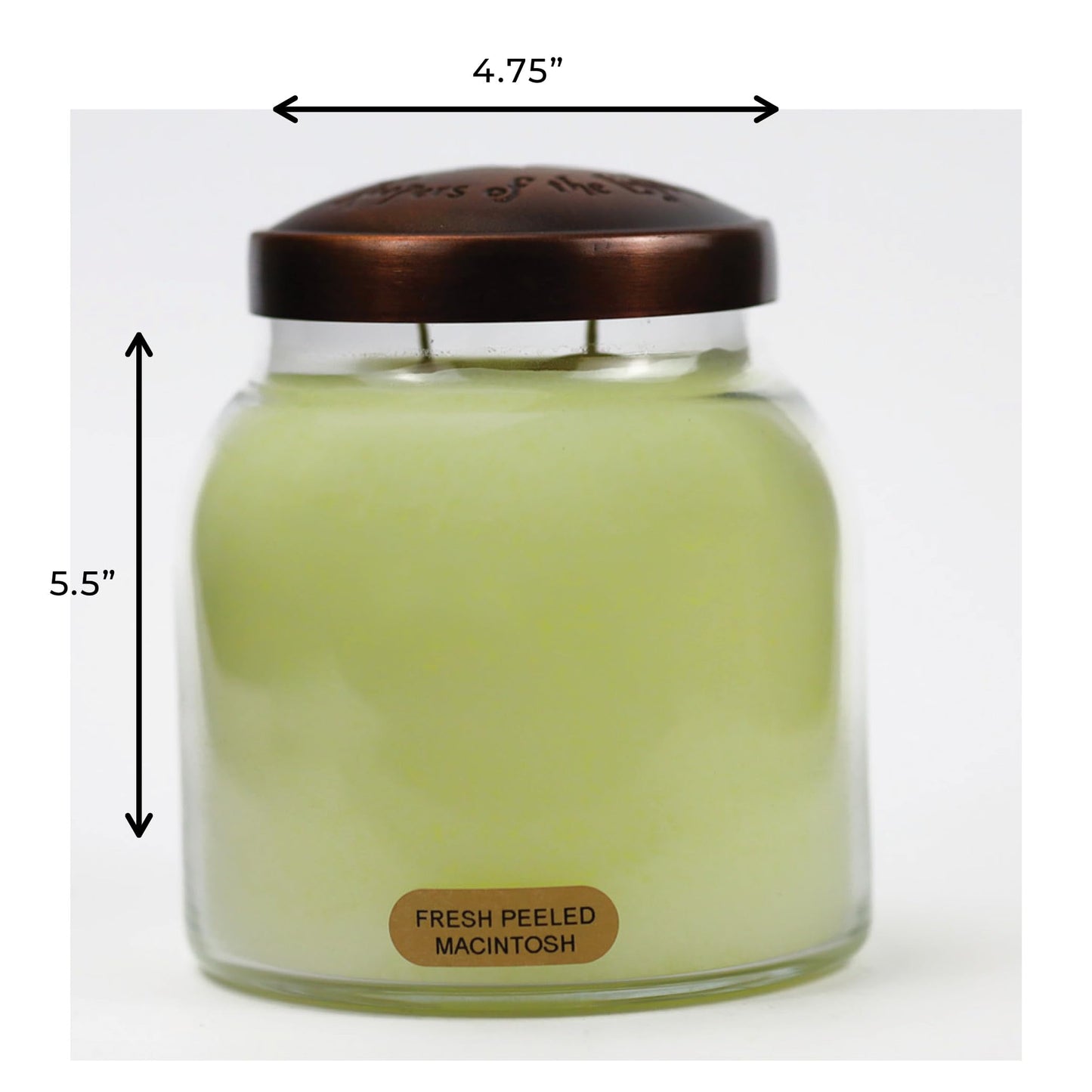 A Cheerful Giver — Fresh Peeled Macintosh - 34oz Papa Scented Candle Jar with Lid - Keepers of the Light - 155 Hours of Burn Time, Gift Candle, White