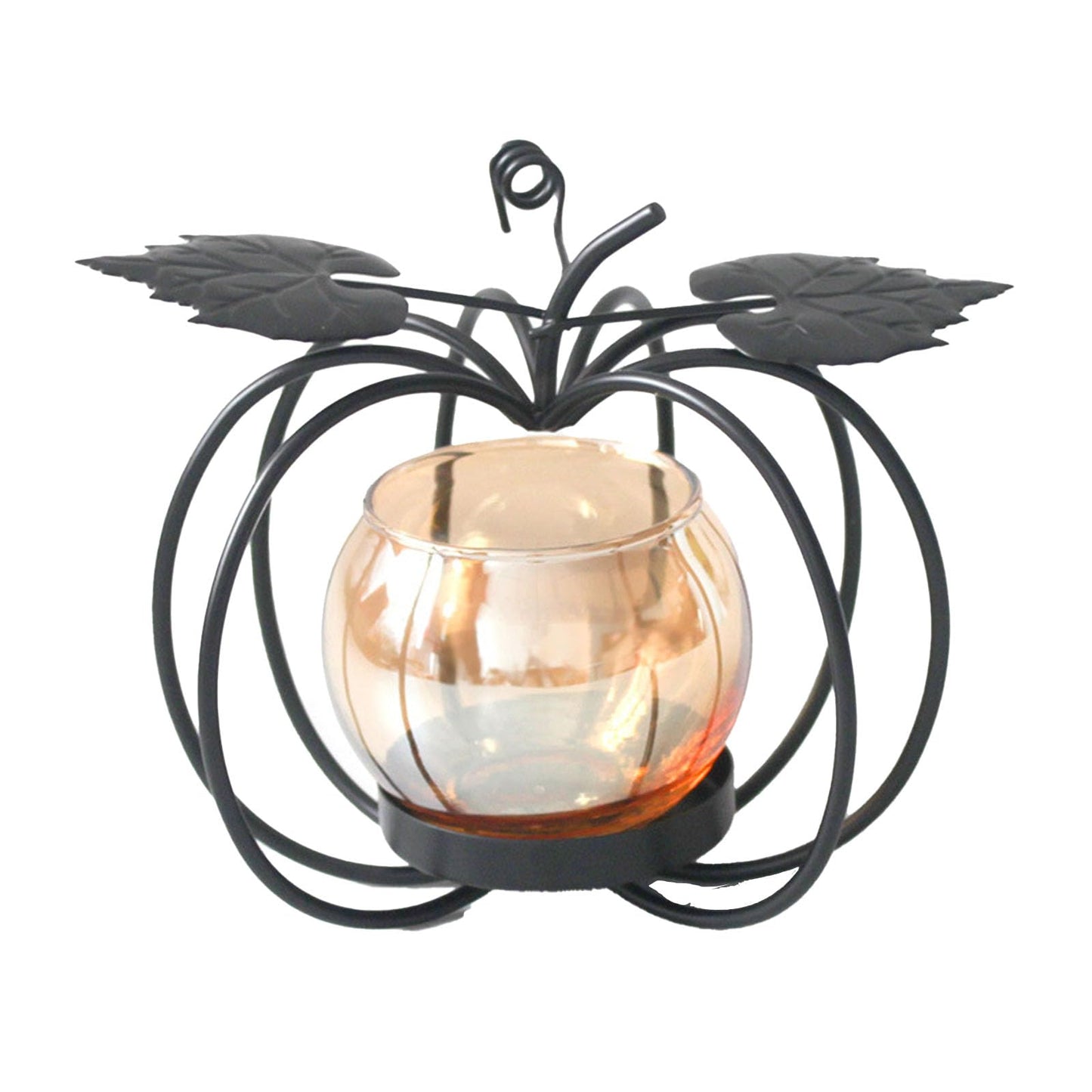 Tealight Candle Holder - Cute Candle Holders for Pillar Candles Tea Light Candle Holders Metal Candle Stand Table Centerpiece for Christmas Wedding Decor (Candle Holder with Glass Shade Black)