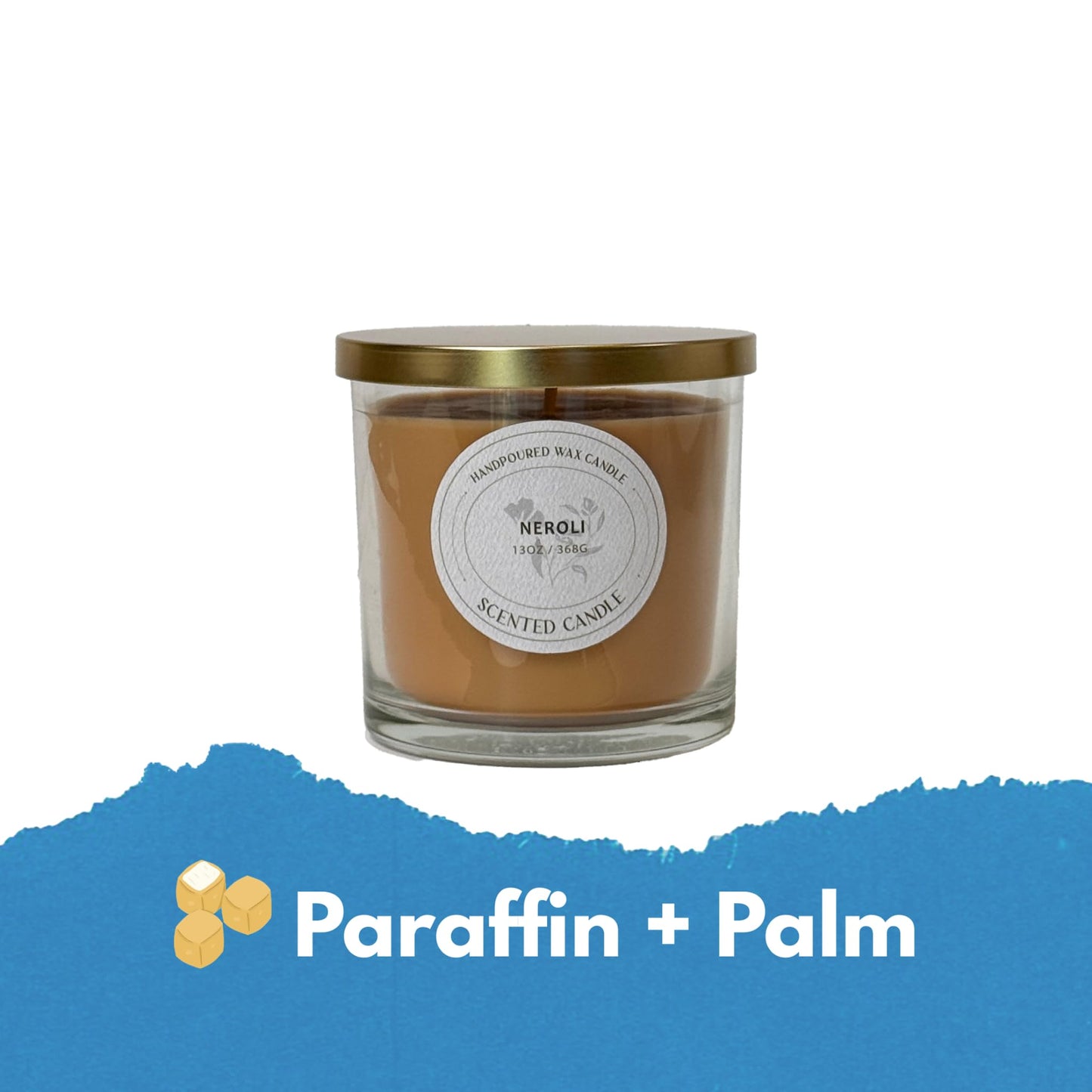 Signature Scented Candle 13oz with Lid – CW Studio Color Sprayed Glass Jar, Clean Burn Soy & Paraffin Wax, Smokeless Long Burn, Home Decor & Gift Giving